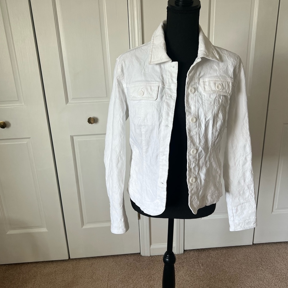 Embroidered Button-Front Jacket - Picture 2 of 7
